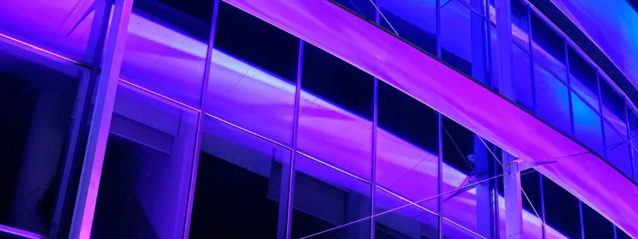 Commercial building in neon