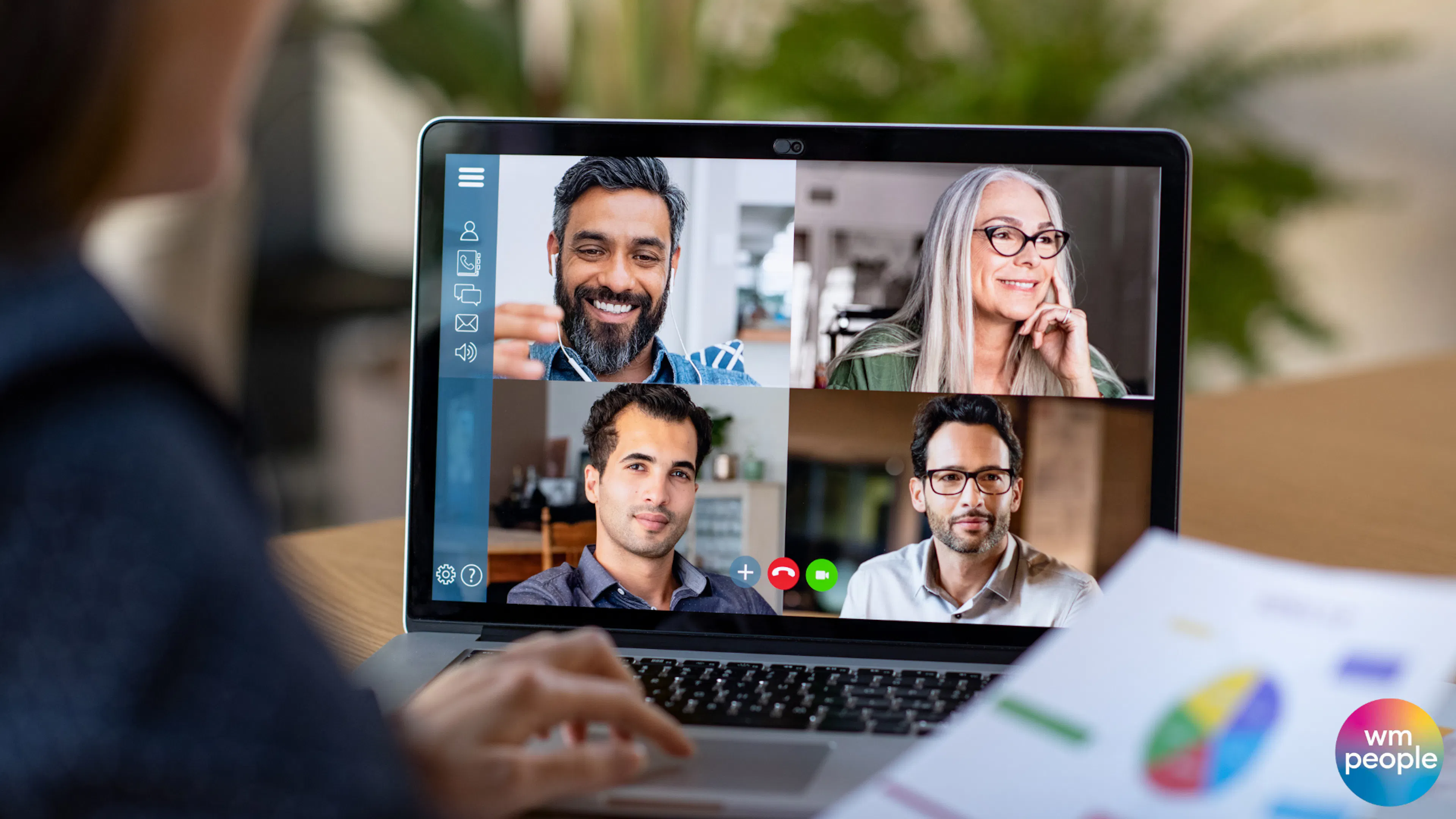 remote worker meeting via a screen