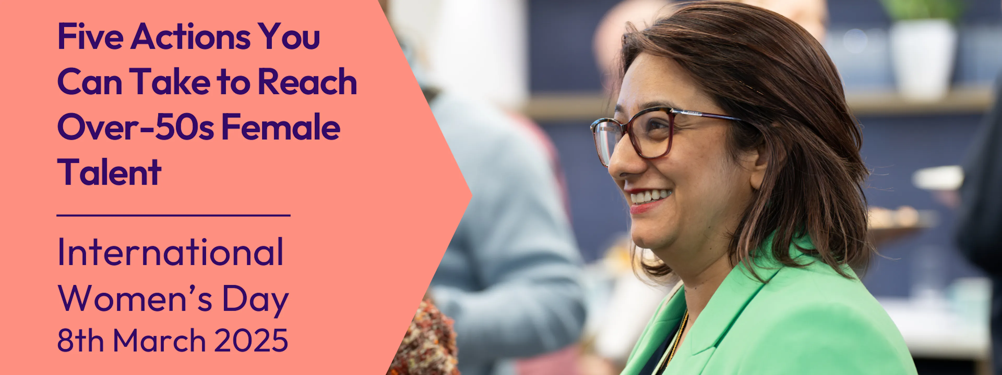 Woman smiling at a business event