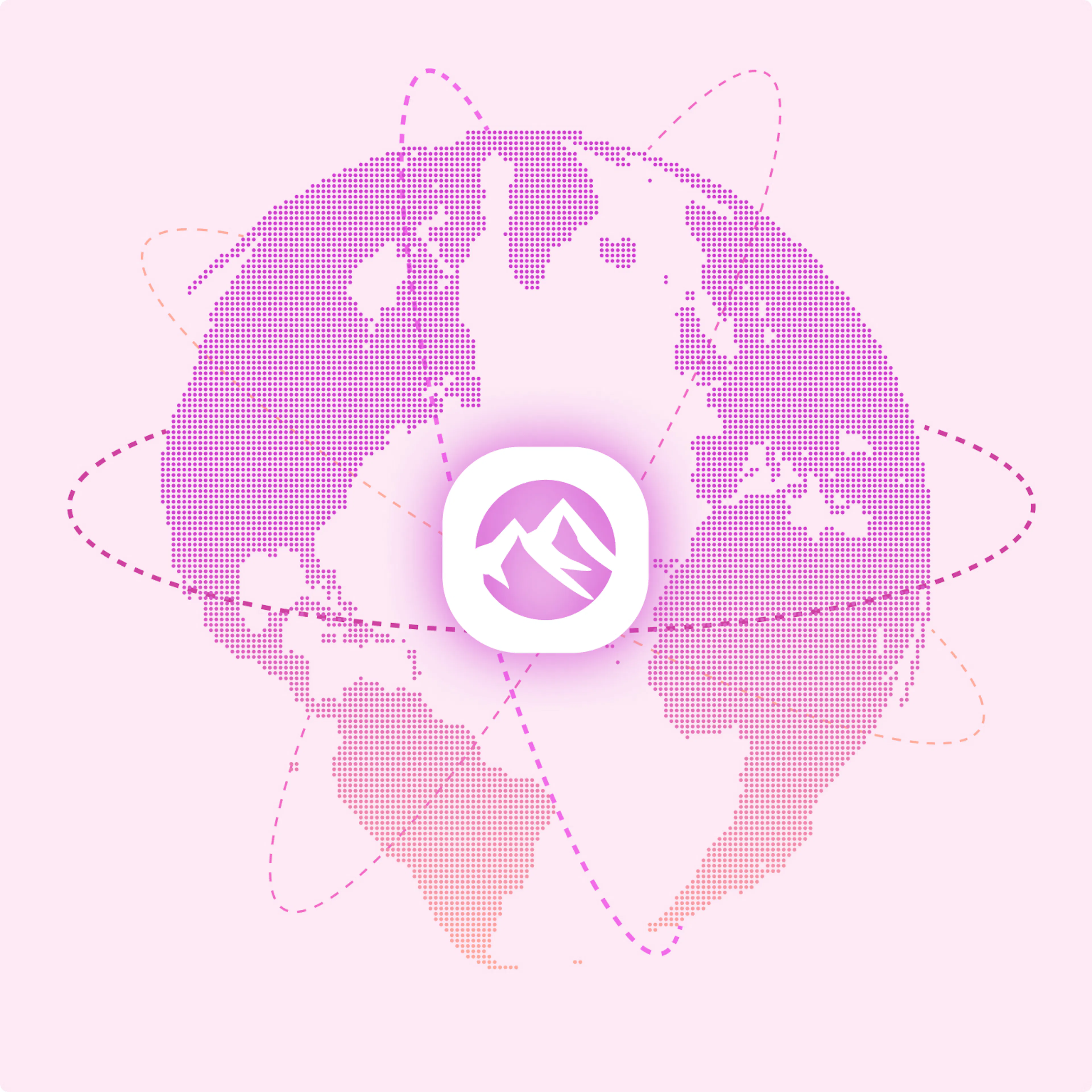 Interconnected globe with the Age Pioneers week logo in the center