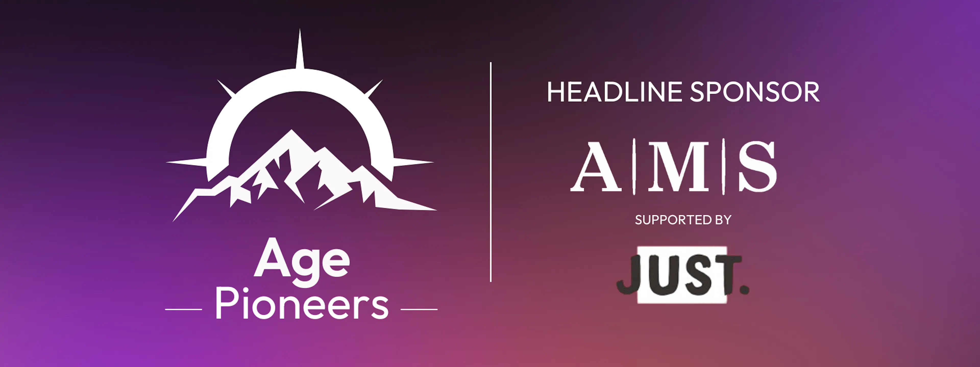Age Pioneers logo with sponsor logos