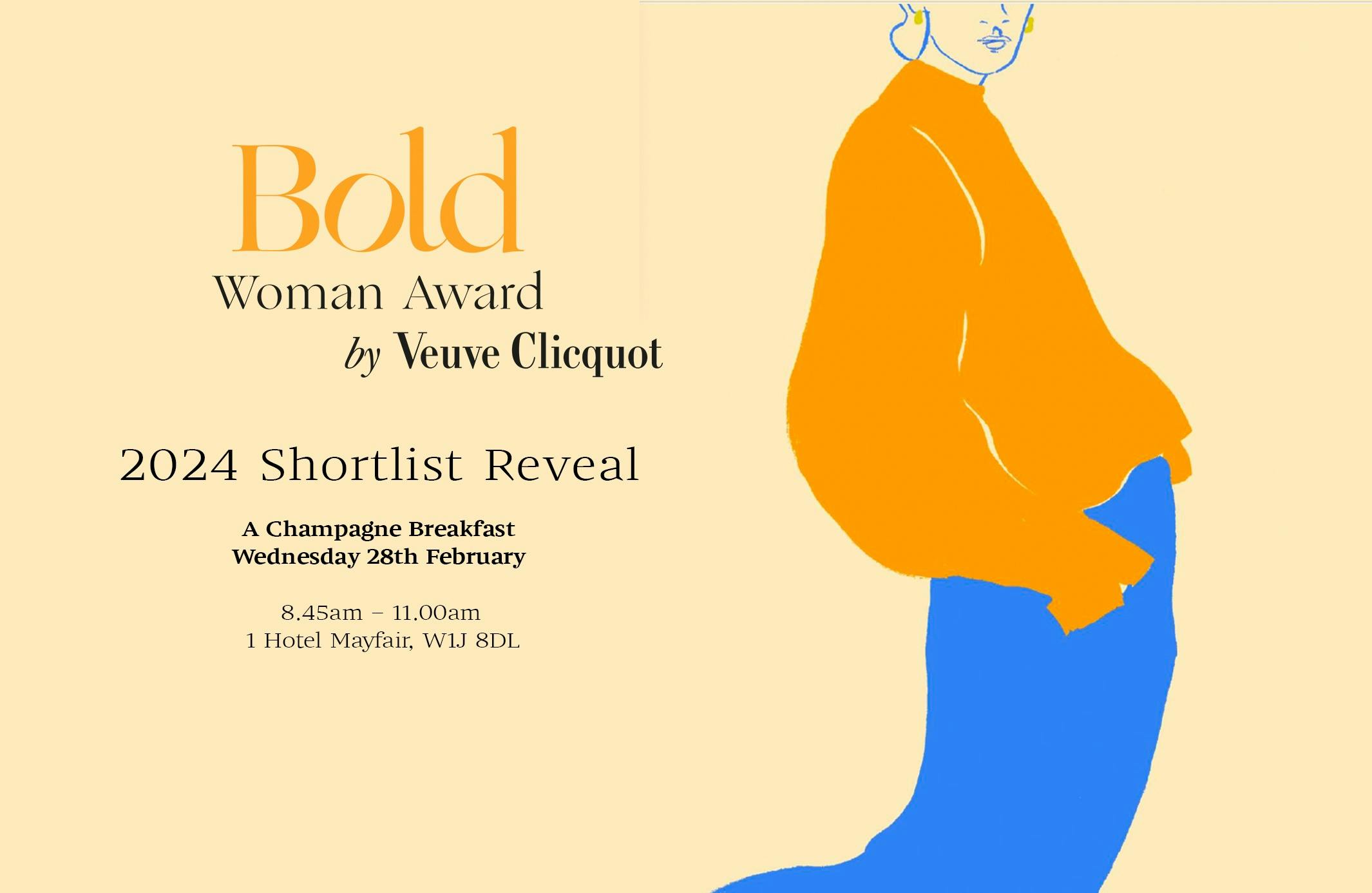 Invitation to the Veuve Clicquot Bold Woman Award announcement