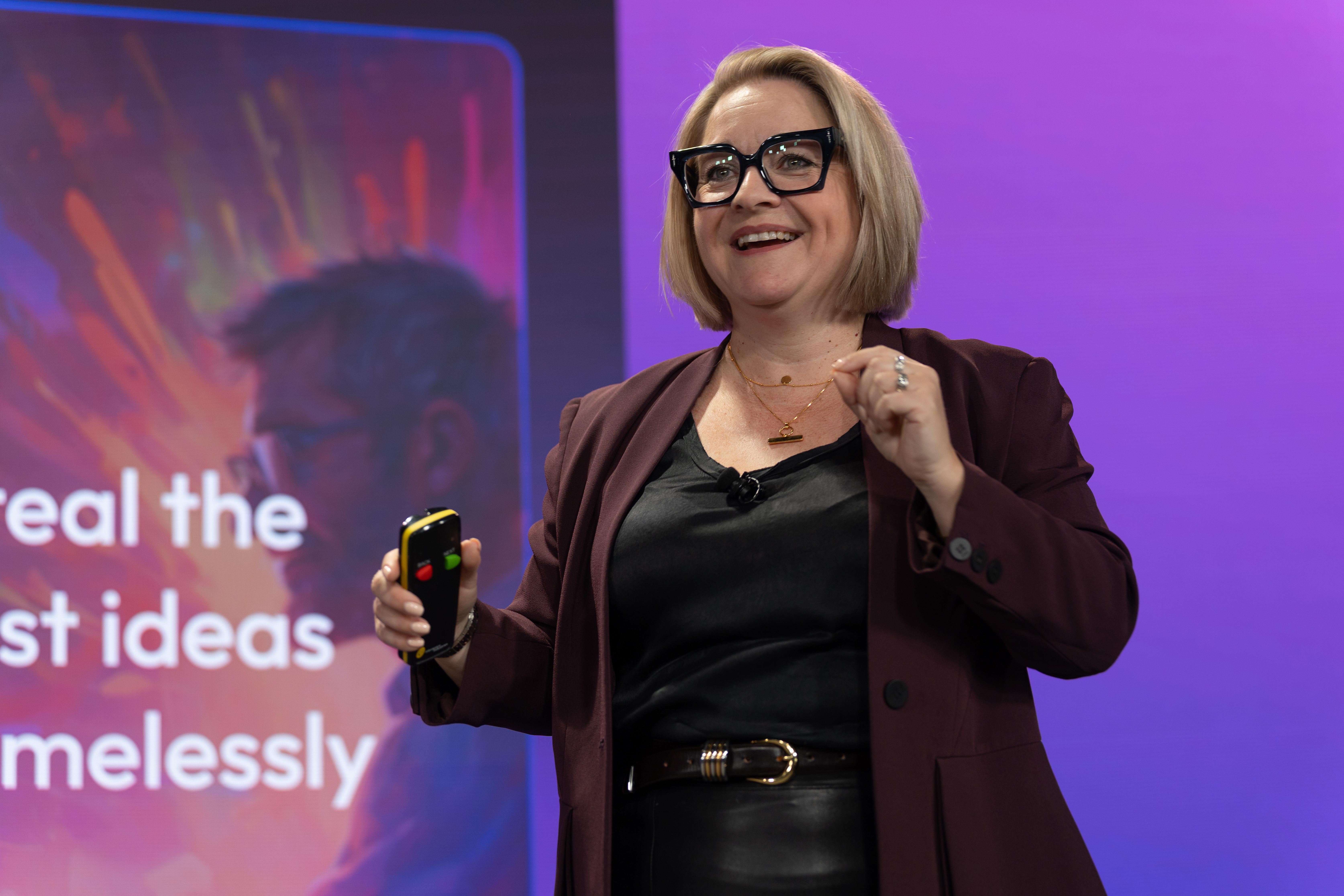 Lyndsey addressing the audience at Age Pioneers