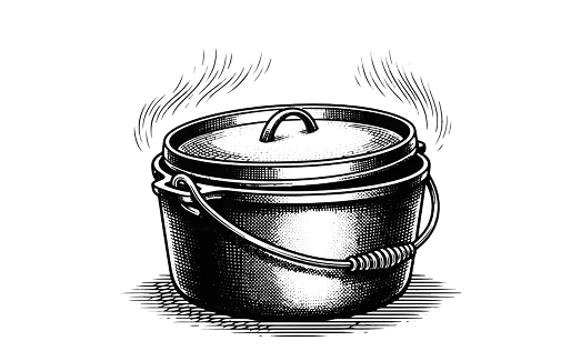 Gravure d'une cocotte en fonte