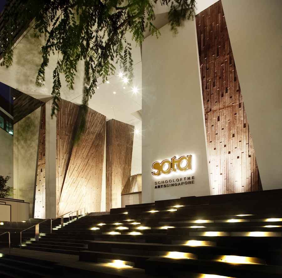 The beautiful facade of the nearby School of the Arts