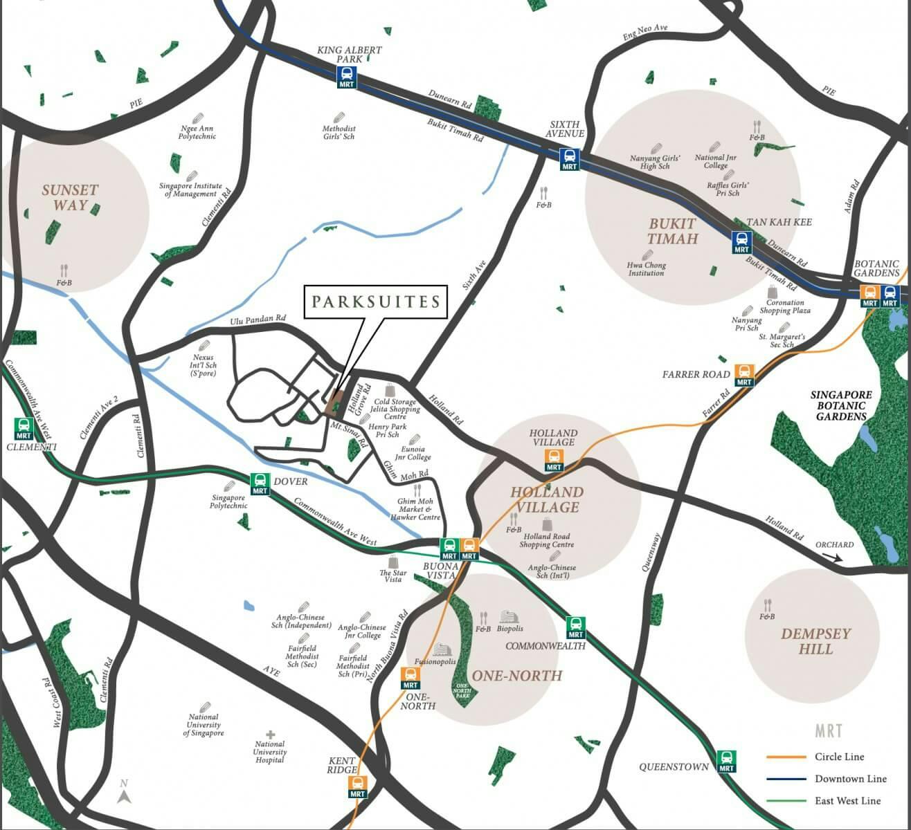 parksuites location map