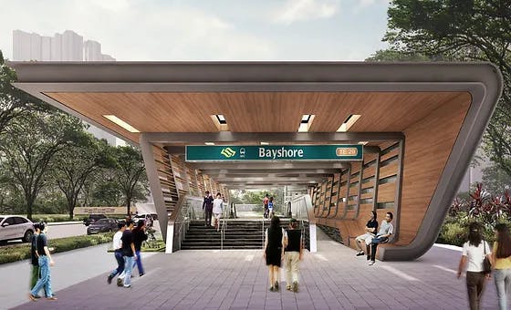 Artist's impression of Bayshore MRT Station