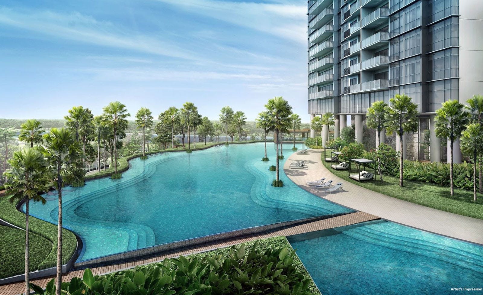 A leisure swim or a dip in Twin VEW's sprawling pool