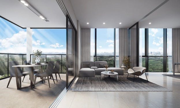 J@63 units are adorned with branded fittings that complement the modern and opulent aesthetics of each apartment.
