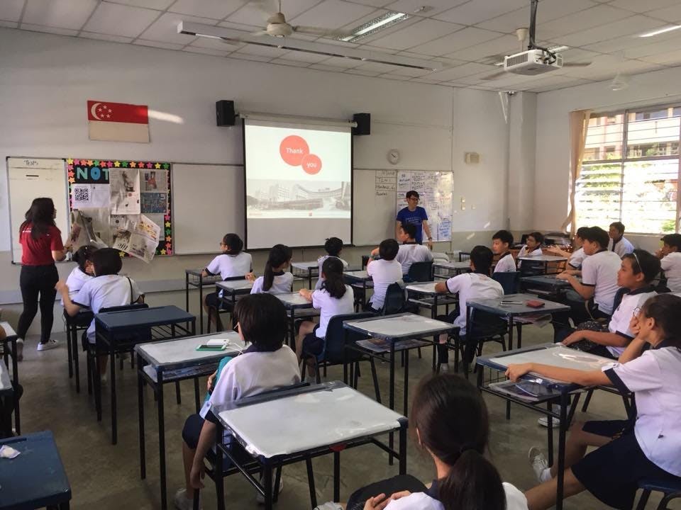 Students at Hougang Secondary School