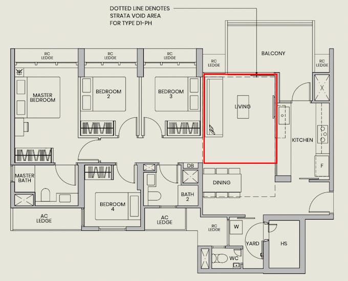 parc greenwich 4 bedroom living floor plan