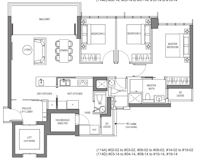 liv at mb 3 bedroom floor plan