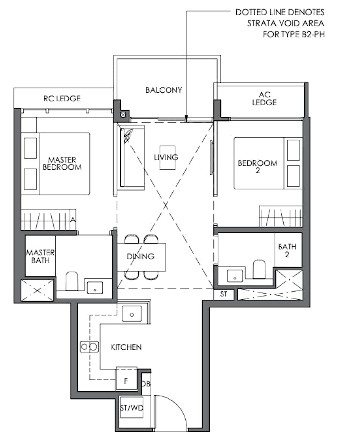 sky eden 2 bedroom premium floor plan