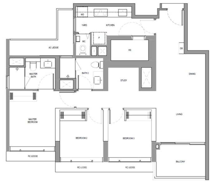 north gaia 3 bedroom floor plan