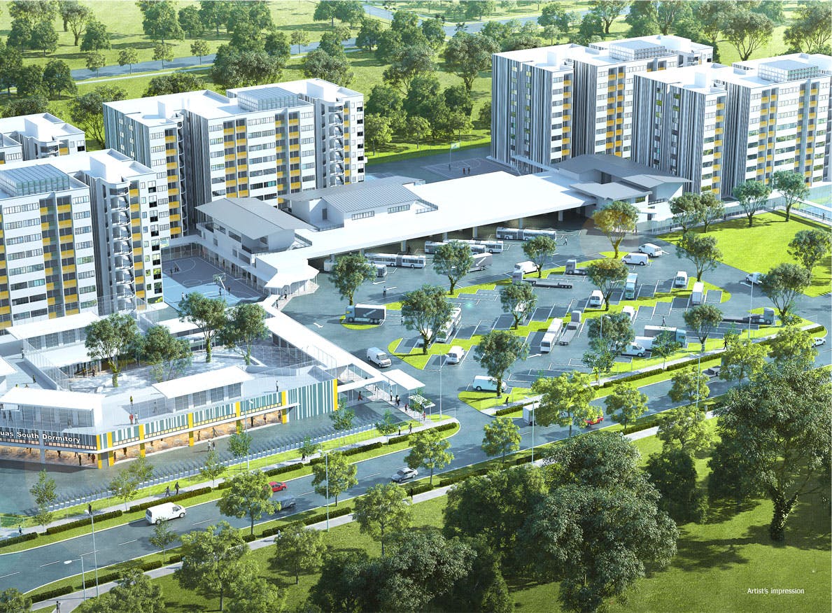 Artists imperssion of Tuas South Dormitory