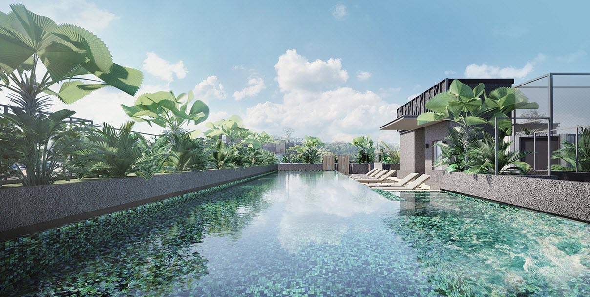 Pristine waters, open sky, and a relaxing swim at The Navian.