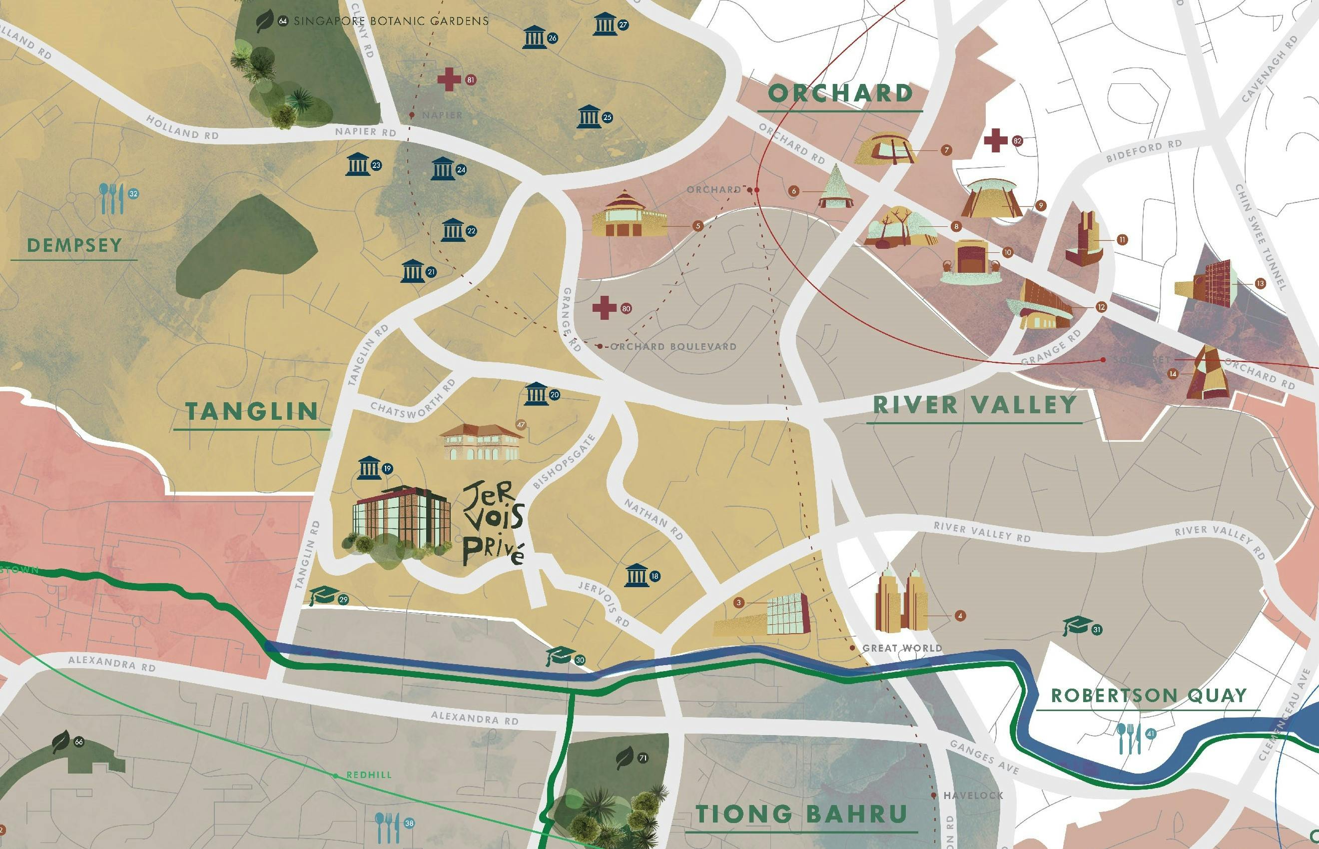 Jervois Prive Location Map