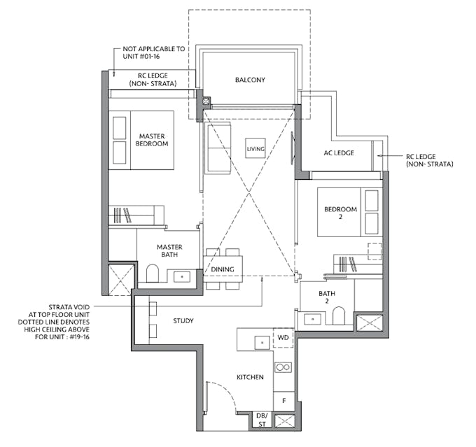 the lakegarden residences 2 bedroom study showflat