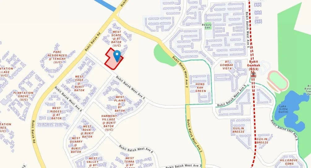 Bukit Batok West Ave 8 map by URA
