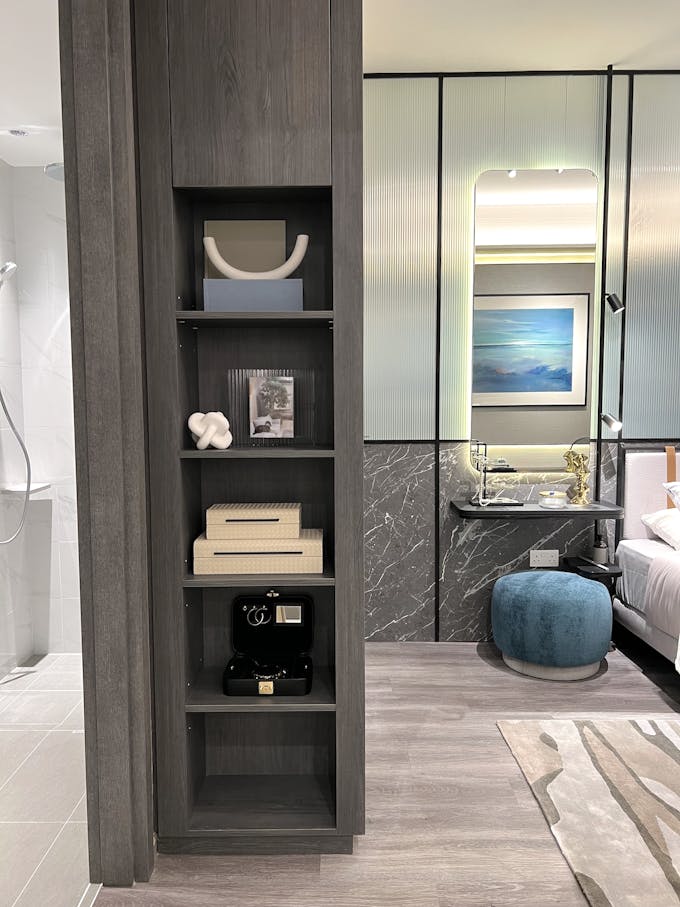 the lakegarden residences shelf in master bedroom