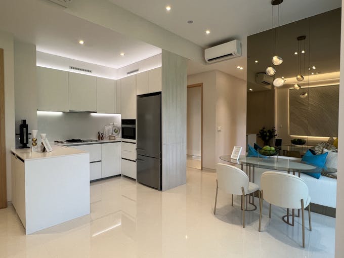dining area and kitchen enchante