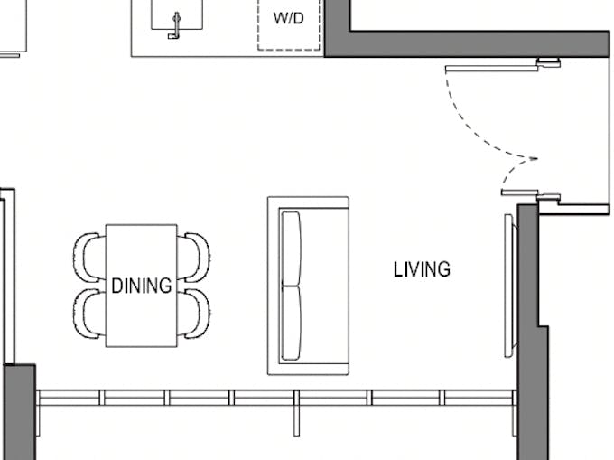 2 bedroom living and dining area liv at mb