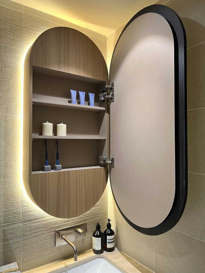 hill house master bathroom mirror cabinet