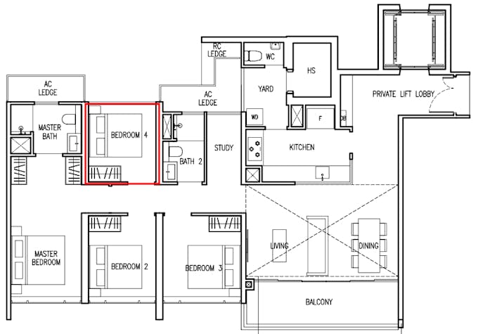 the commodore bedroom floor plan