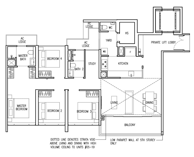 the commodore 4 bedroom exclusive floor plan