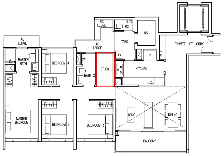 the commodore 4 bedroom study floor plan