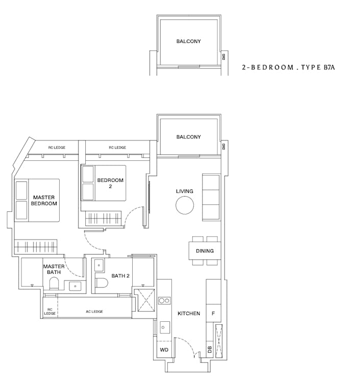 the reserve residences 2 bedroom floor plan