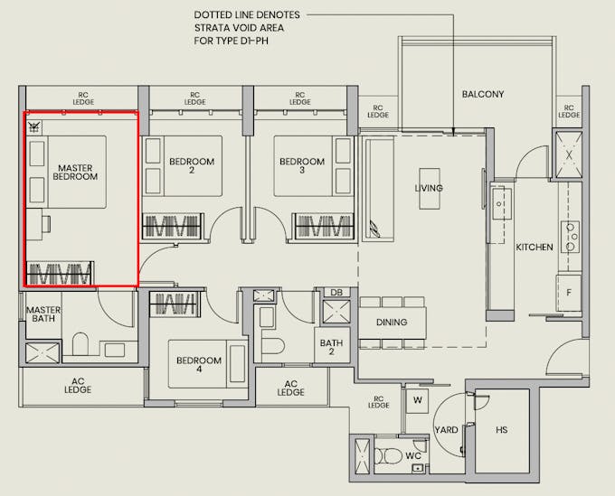 parc greenwich 4 bedroom master bedroom floor plan