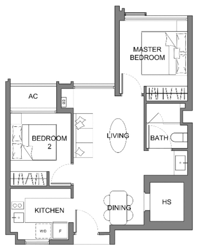 atlassia 2 bedroom floor plan