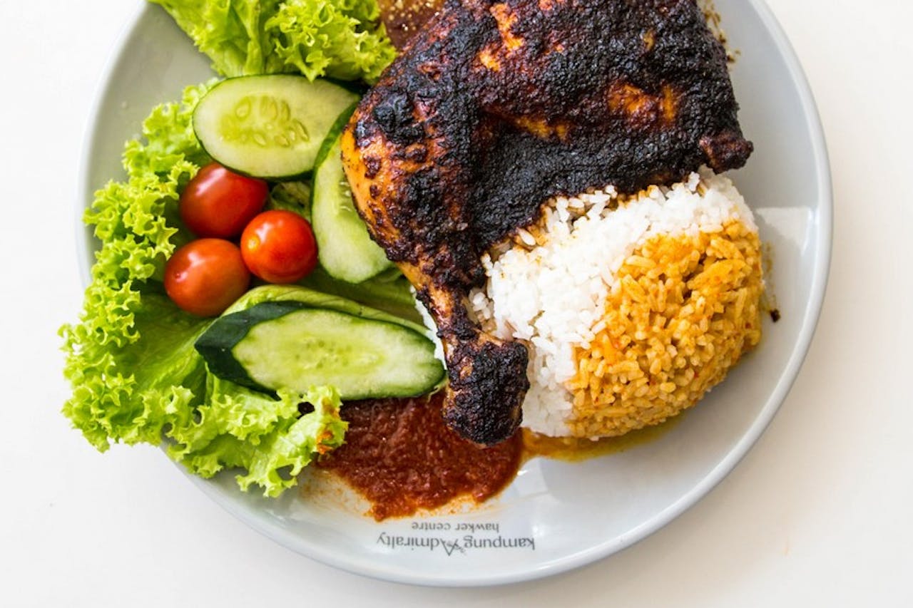 Uncle Penyet grilled chicken at Kampung Admiralty