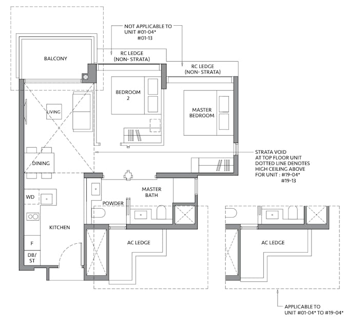 lakegarden residences 2 bedroom compact plus floor plan