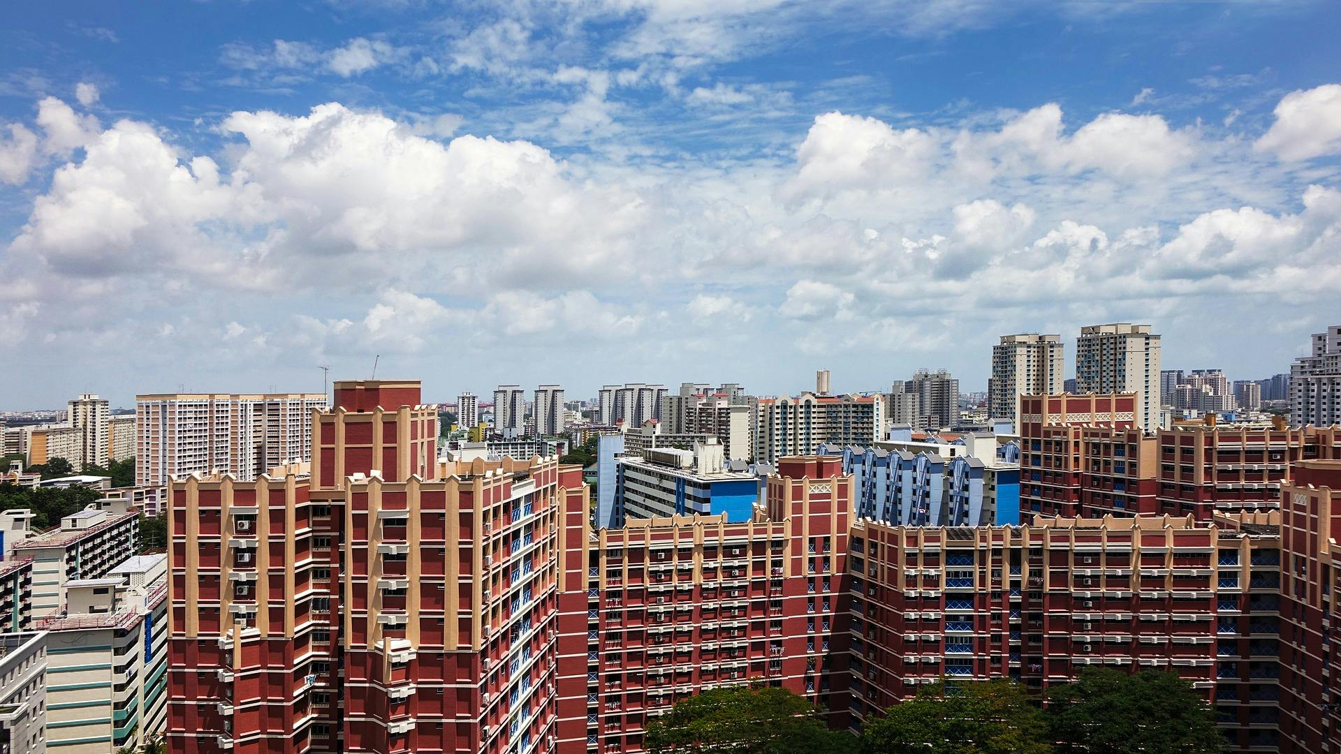Bird's eye view of HDB flats
