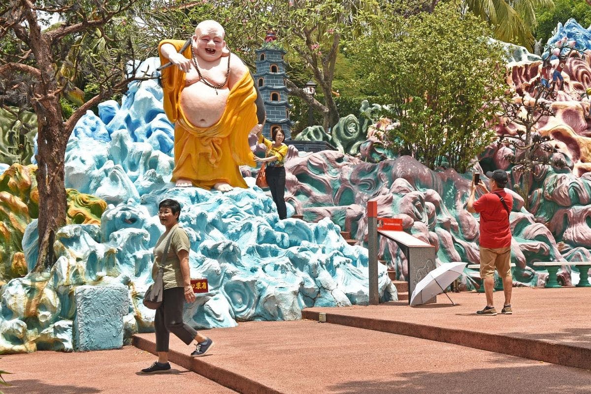 Visitors at Haw Par Villa, near Sunstone Hill condo