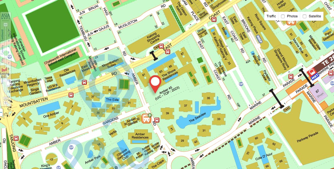 Amber 45 condo location map