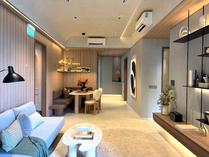 the reserve residences 3 bedroom creekside living area