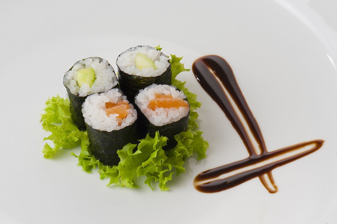 Beautifully plated sushi
