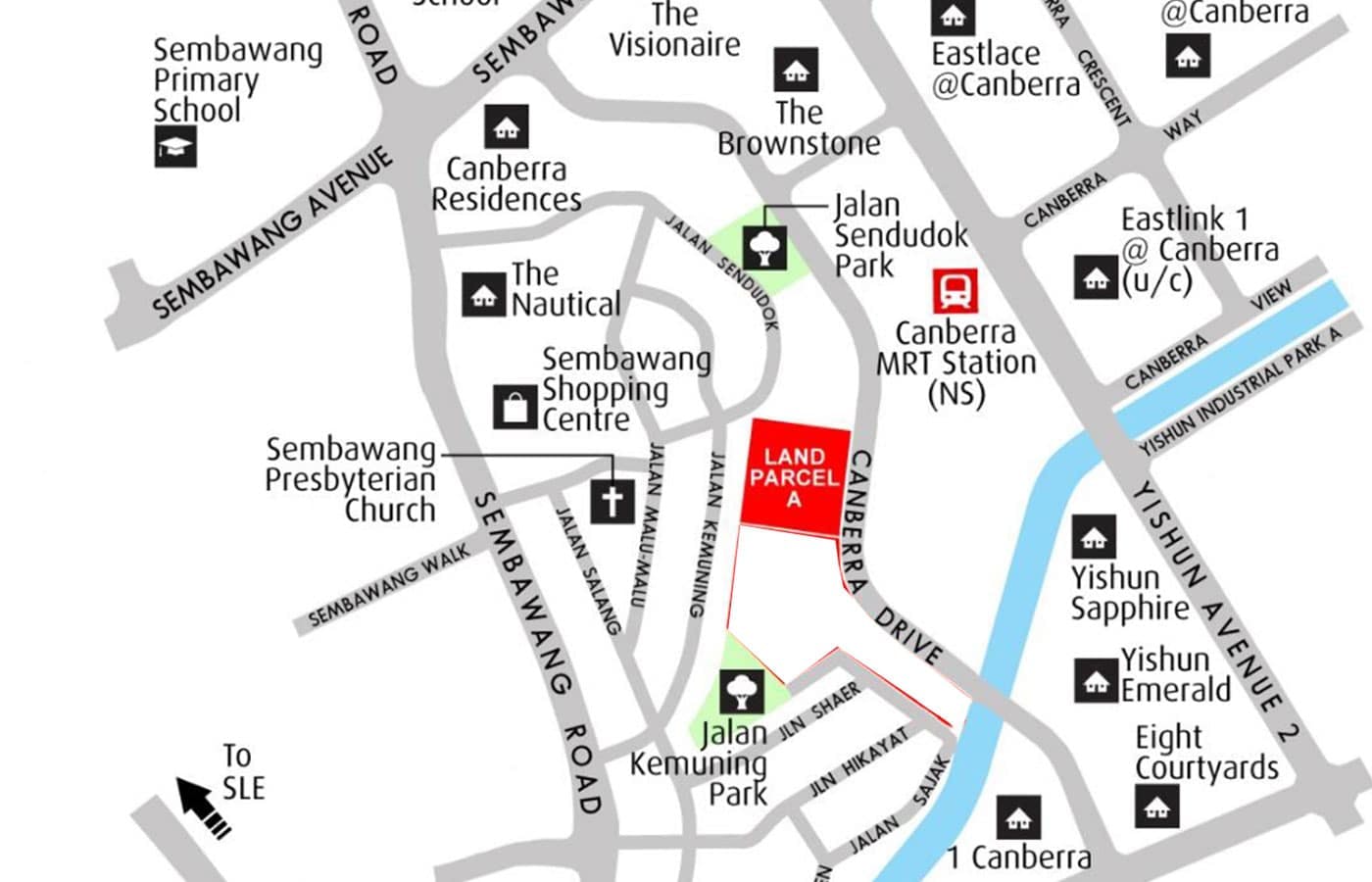 Map of The Commodore condo amidst other amenities in Canberra