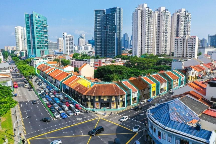A bird's eye view of the city fringe area surrounding Lavender Residence.