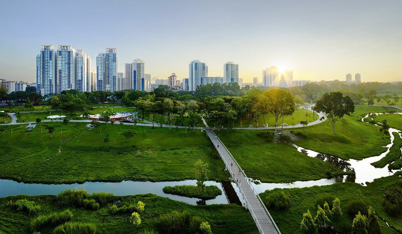 Bird's eye view of Bishan and Bishan Park