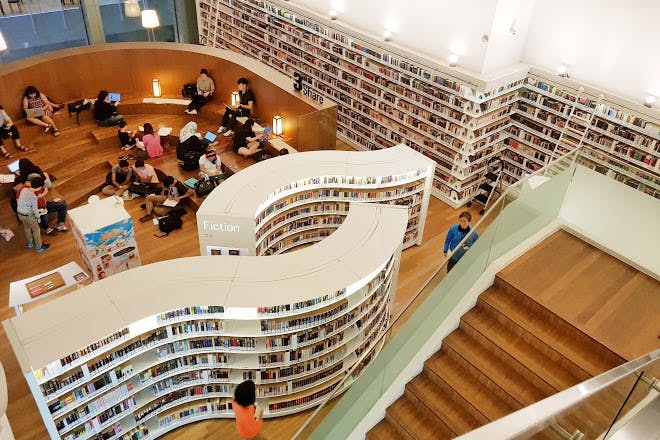 The picturesque Library @ Orchard is a destination spot for many readers and others who want to indulge in the ambience.