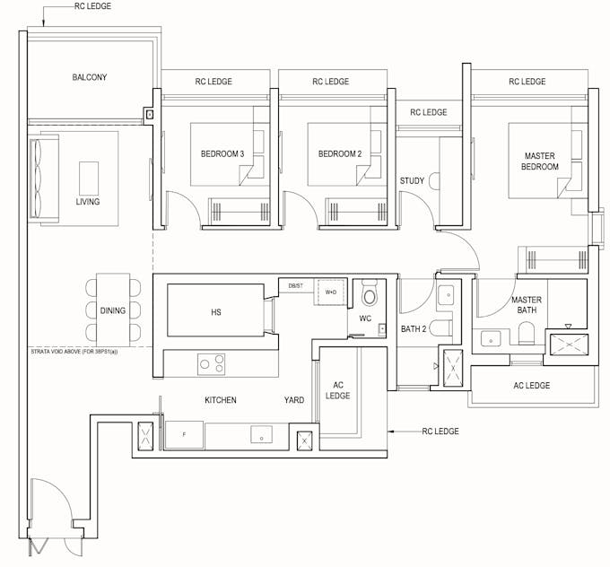 pinetree hill 3 bedroom premium study floor plan