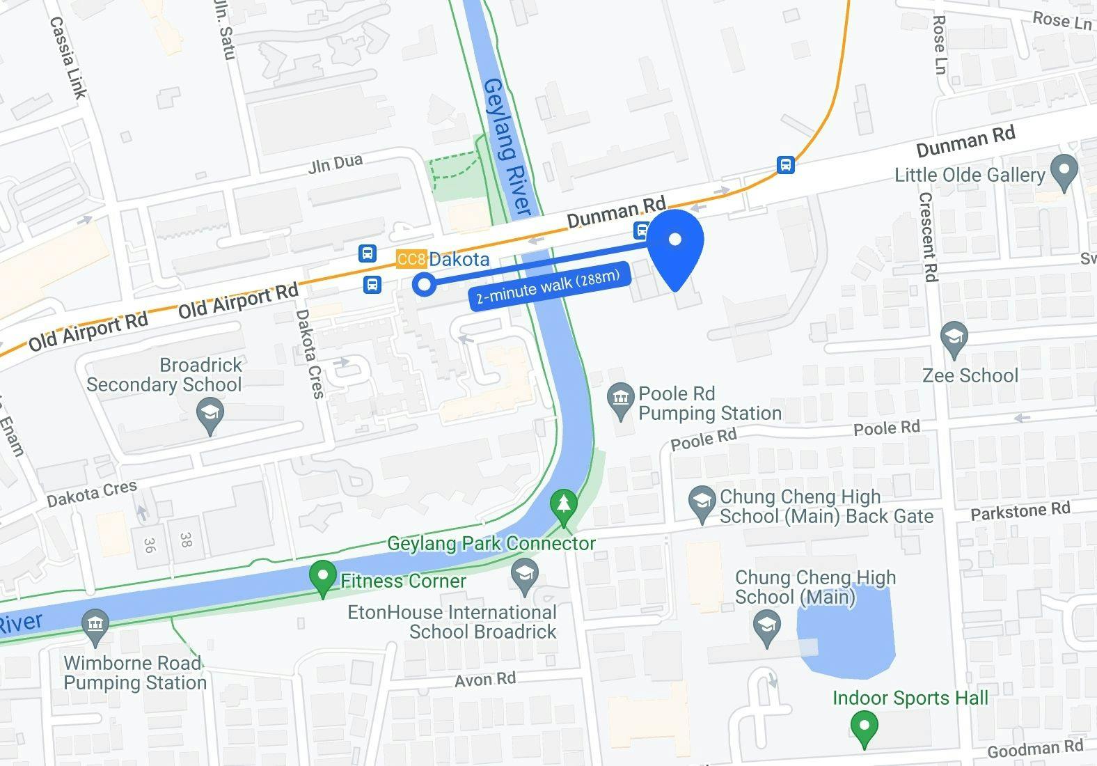 grand dunman 2 minute walk to Dakota MRT