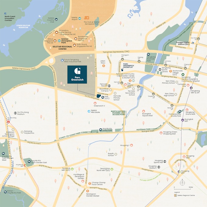 parc greenwich location map