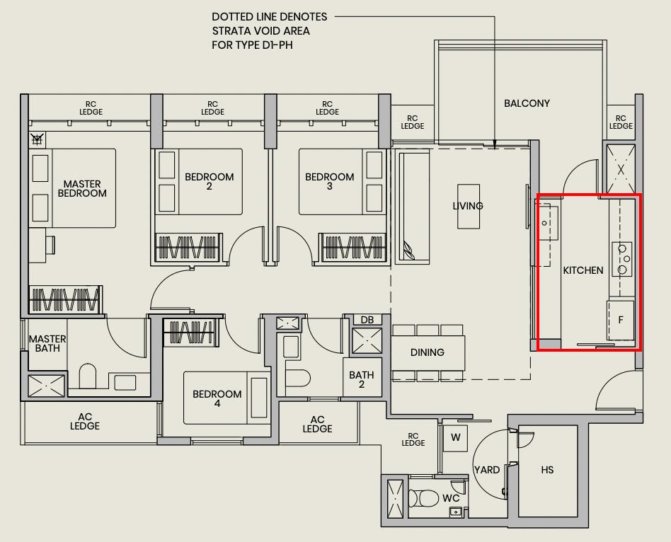 parc greenwich 4 bedroom kitchen floor plan