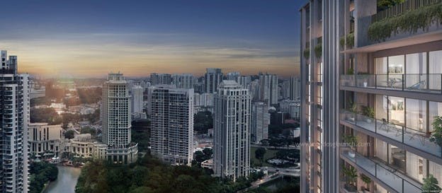 Captivating views of the city and the iconic Singapore River can be seen from the high-rise units at Irwell Hill Residences.