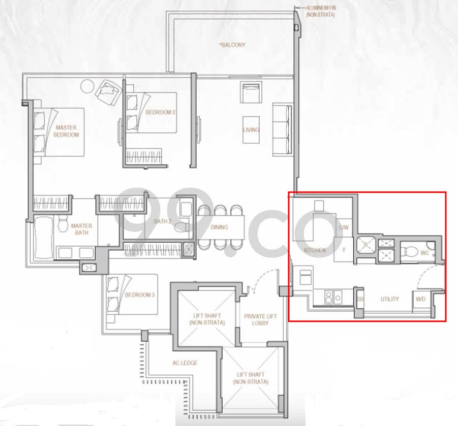 perfect ten 3 bedroom floor plan kitchen